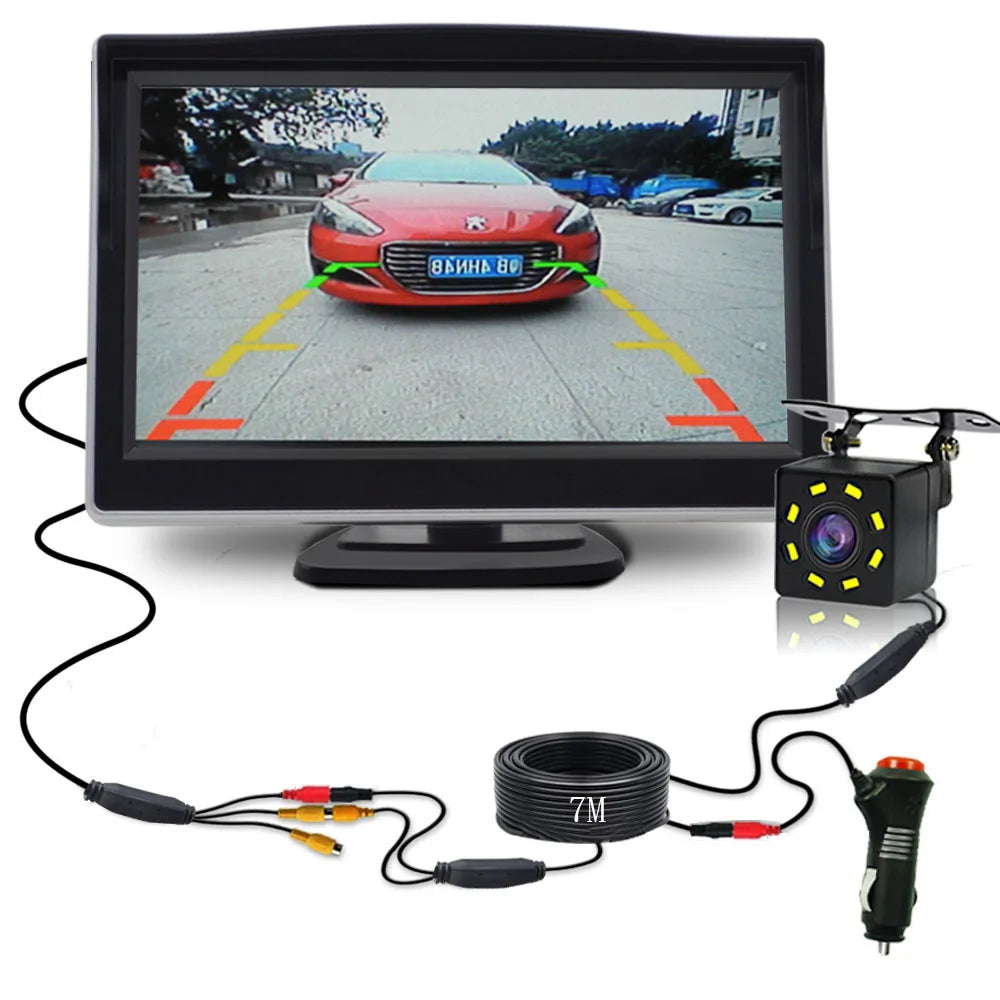 Easy Installation 4.3"5" Car Rear View Backup Camera LCD Monitor  for Vehicle Van Night Vision Reverse Video Parking System